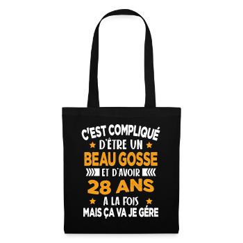 Beau gosse et d'avoir 28 ans Cadeau d'anniversaire - Sac en tissu - noir - Devant