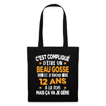 Compliqué d'être un Beau Gosse et D'avoir 12 Ans - Sac en tissu - noir - Devant