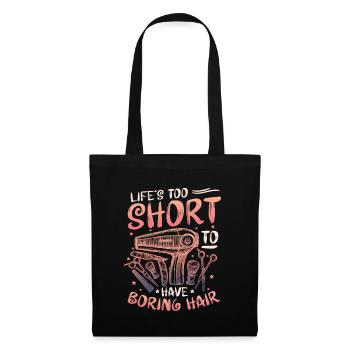 La vie est trop courte pour un ennuyeux - Sac en tissu - noir - Devant
