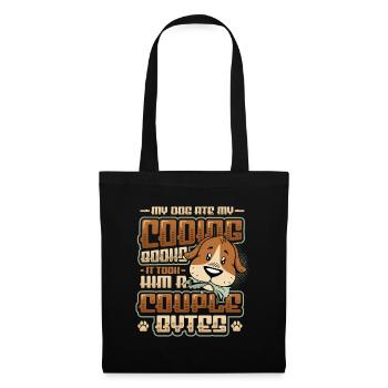 Dog Bytes Code Computer Joke Programming - Tote Bag - black - Front