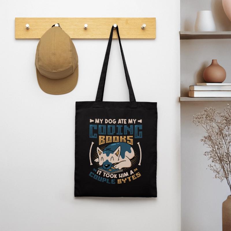 Dog Bytes Code Programmation de blagues informatiques Sac en tissu