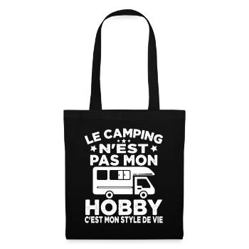 J'aime Camping C'est Mon Style De Vie Camping Car - Sac en tissu - noir - Devant