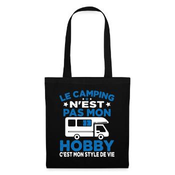 J'aime Camping C'est Mon Style De Vie Camping Car - Sac en tissu - noir - Devant