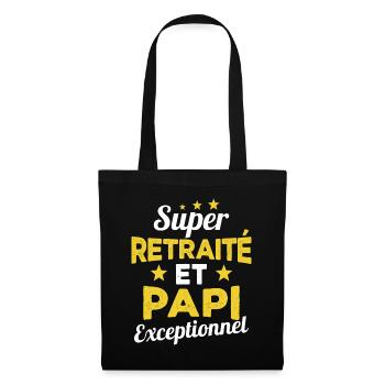 Super Retraité et Papi Exceptionnel Humour Cadeau - Sac en tissu - noir - Devant