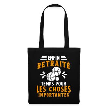 Pétanque Retraite Pétanque Enfin Retraité Pétanque - Sac en tissu - noir - Devant
