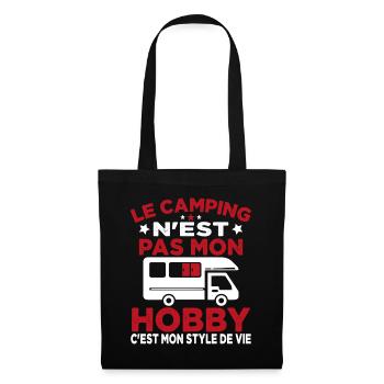 J'aime Camping C'est Mon Style De Vie Camping Car - Sac en tissu - noir - Devant