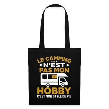 J'aime Camping C'est Mon Style De Vie Camping Car - Sac en tissu - noir - Devant