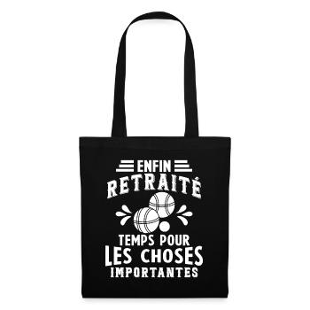 Pétanque Retraite Pétanque Enfin Retraité Pétanque - Sac en tissu - noir - Devant