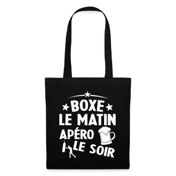 Boxe Le Matin Et Apéro Le Soir Boxing Sport - Sac en tissu - noir - Devant