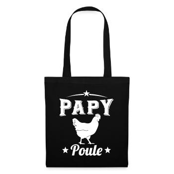 Papy Poule Humour Cadeau Grand Père - Sac en tissu - noir - Devant