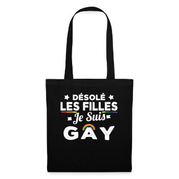 Désolé Les Filles Je Suis Gay LGBT Gaypride - Sac en tissu - noir - Devant