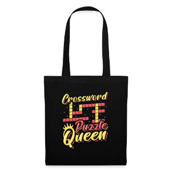 Mots croisés Reine - Sac en tissu - noir - Devant