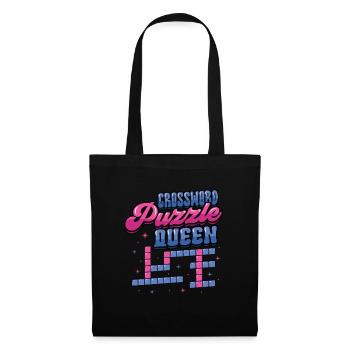 Mots croisés Reine - Sac en tissu - noir - Devant