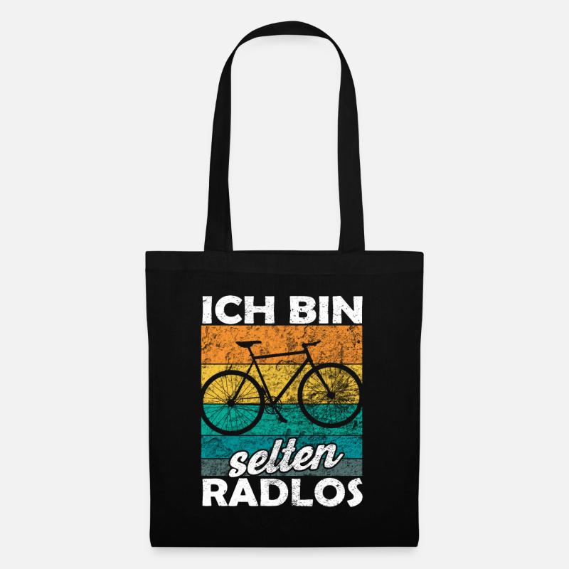 Ich bin selten Radlos - lustiger Spruch - Stoffbeutel - Schwarz