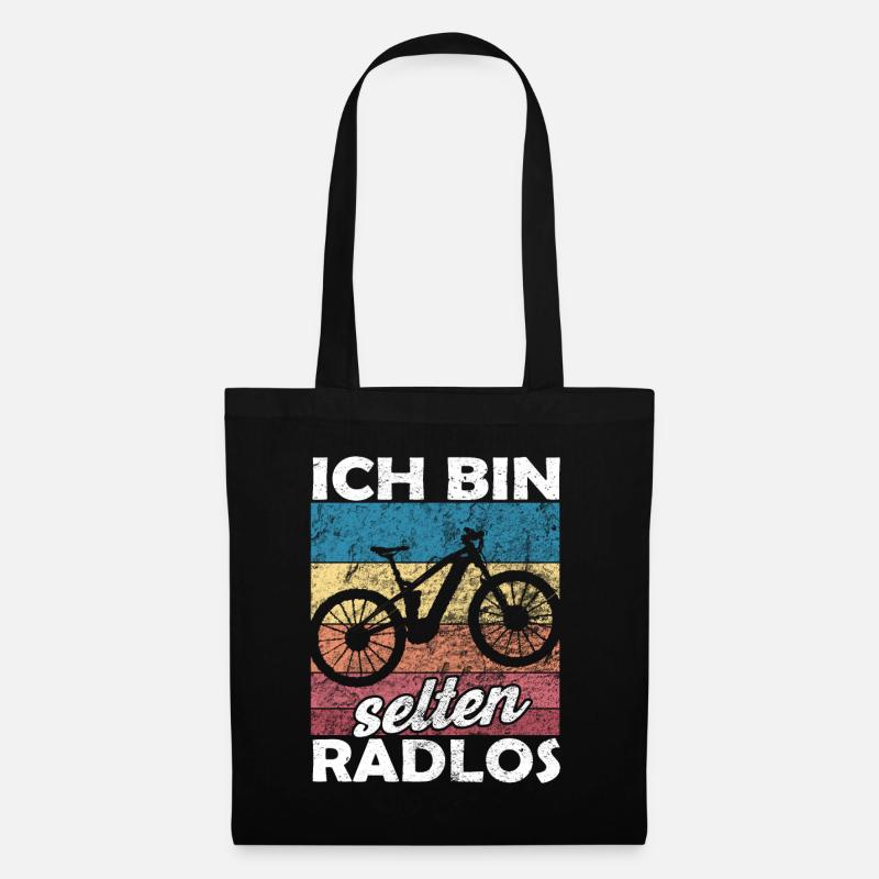 Ich bin selten Radlos - lustiger Spruch - Stoffbeutel - Schwarz