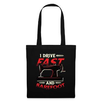 I Drive Fast And Barefoot Sewing Machine - Tote Bag - black - Front