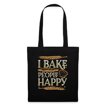 Je fais cuire des gens heureux amateurs de pâtisserie - Sac en tissu - noir - Devant