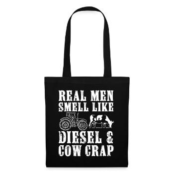 Real men smell like diesel and cow crap, funny - Tote Bag - black - Front