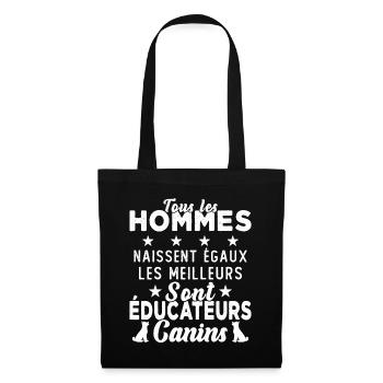 Homme Educateur Canin Chien Chiot Cadeau - Sac en tissu - noir - Devant
