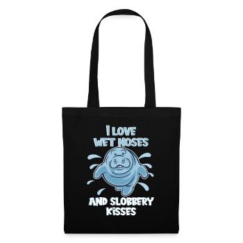 Cold Nose Warm Heart Manatee Chubby Manatee - Tote Bag - black - Front