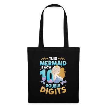 This mermaid is now 10, double digits. - Tote Bag - black - Front