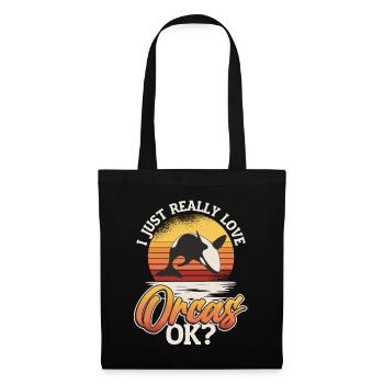 Orca Whale, I really love orcas. - Tote Bag - black - Front