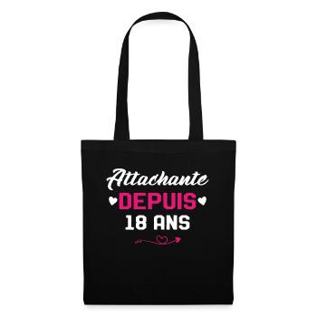 Femme Cadeau Anniversaire 18 ans Fille Humour - Sac en tissu - noir - Devant