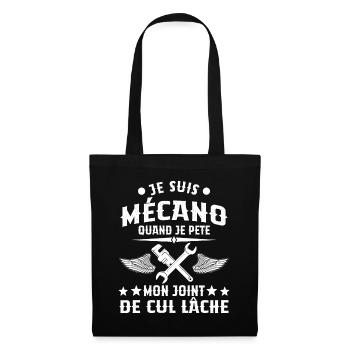 Je Suis Mécano Cadeau Mécanicien - Sac en tissu - noir - Devant