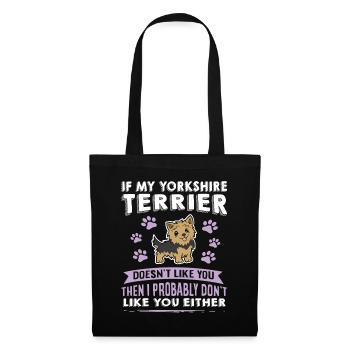 Hunde Spruch Yorkshire Terrier Design - Stoffbeutel - Schwarz - Vorne