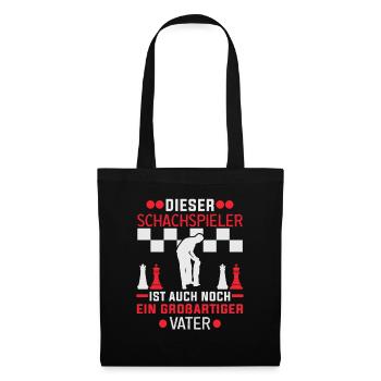 Schachspieler Vatertag Schachverein - Stoffbeutel - Schwarz - Vorne