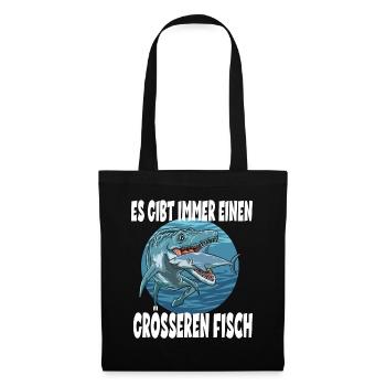 Es gibt immer einen größeren Fisch Elasmosaurus - Stoffbeutel - Schwarz - Vorne