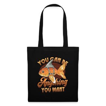 Goldfish Be A Shark, message de motivation. - Sac en tissu - noir - Devant