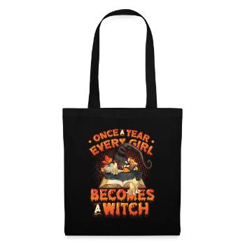 Once every girl becomes a witch on Halloween. - Tote Bag - black - Front