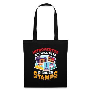 Introverted, but ready to receive stamps - Tote Bag - black - Front