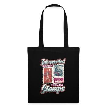 Introverted, but ready to receive stamps - Tote Bag - black - Front