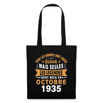 Les Légendes Sont Nées En Octobre 1935 Cadeau - Sac en tissu - noir - Devant