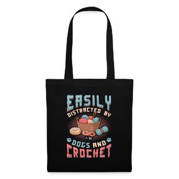 Facilement distrait par les chiens et le crochet. - Sac en tissu - noir - Devant
