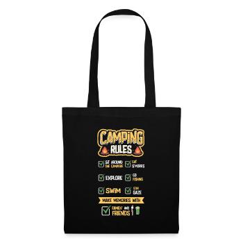 Camping rules, camping holidays, outdoor, campers. - Tote Bag - black - Front
