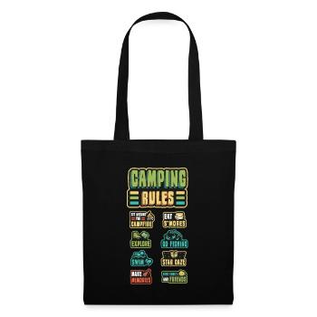 Camping rules, camping holidays, outdoor, campers. - Tote Bag - black - Front