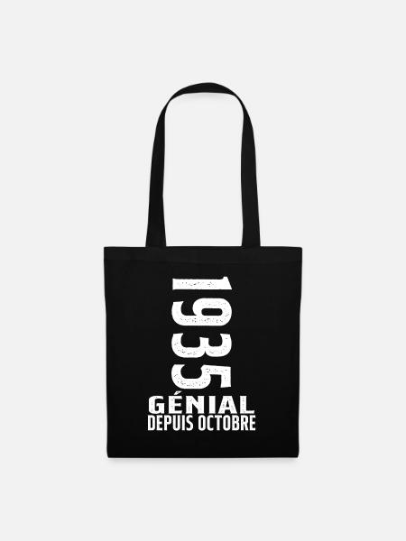 Génial(e) Depuis Octobre 1935 - Sac en tissu - noir