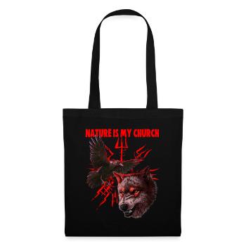 Vegvisir Odin avec Hugin et Munin - Vikings - Sac en tissu - noir - Devant
