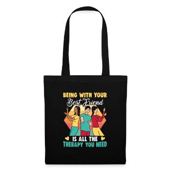 Cadeau d’amitié pour bon ami - Sac en tissu - noir - Devant