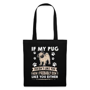 Conception de carlin pour chiens pour les amoureux des chiens - Sac en tissu - noir - Devant