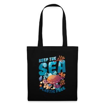 Gardez la mer sans plastique, sauvez l’océan. - Sac en tissu - noir - Devant