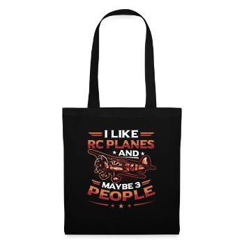 I like rc planes and maybe 3 people - Tote Bag - black - Front