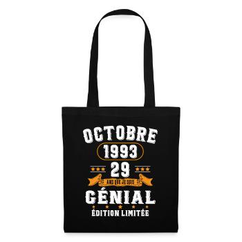 29 Ans Anniversaire Vintage Né(e) en Octobre 1993 - Sac en tissu - noir - Devant