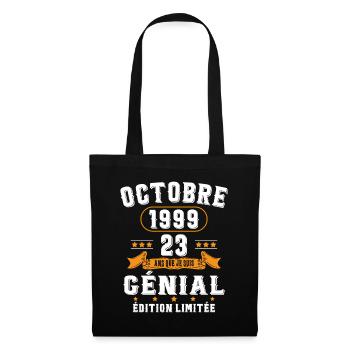 23 Ans Anniversaire Vintage Né(e) en Octobre 1999 - Sac en tissu - noir - Devant