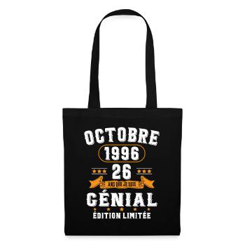 26 Ans Anniversaire Vintage Né(e) en Octobre 1996 - Sac en tissu - noir - Devant
