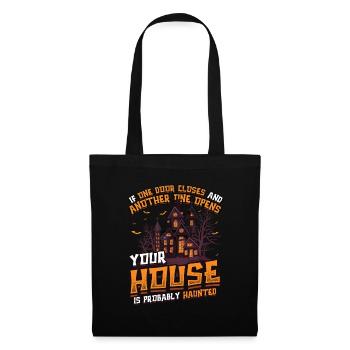 Lustiges Halloween-haus Spukt An Halloween. - Stoffbeutel - Schwarz - Vorne