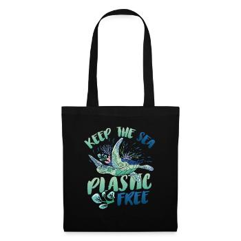 Gardez la mer sans plastique et sauvez l’océan. - Sac en tissu - noir - Devant